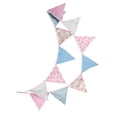 thumbnail image 3 of Banderines de cumpleaños para fiestas infantiles, banderines de algodón, decoración de pared para niños, color rosa, azul, rústico Noticed HA6324-04B, 3 of 6