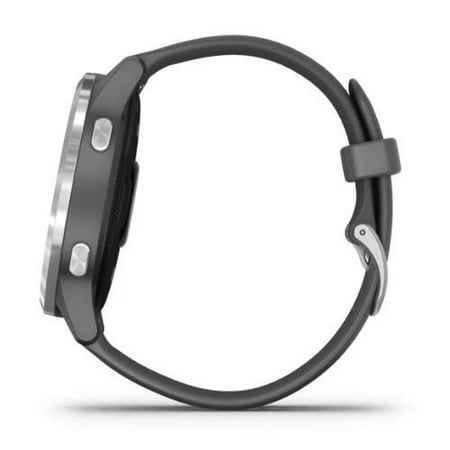 Garmin vívoactive® 4 Silver Stainless Steel Bezel with Shadow Gray Case and Silicone Band