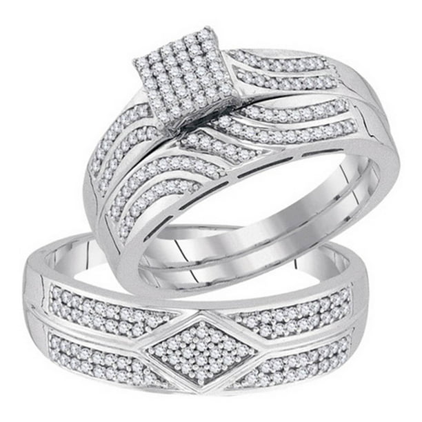 Fusion Collections Bride Groom 10k White Gold Micro Pave