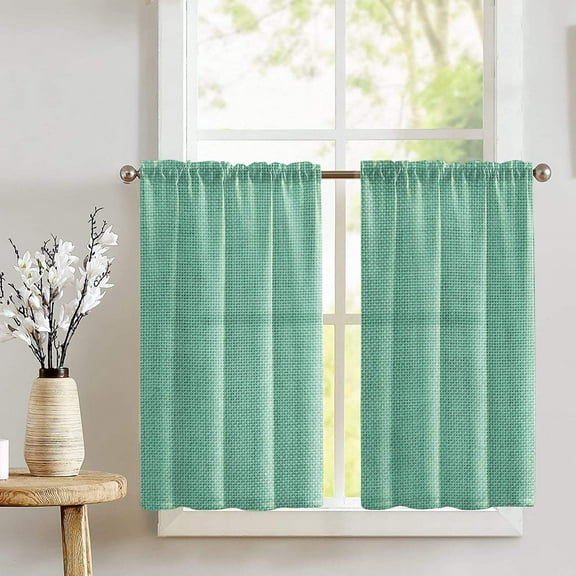 Faux Burlap Café Tier Curtains Window Treatment Kitchen Home Décor