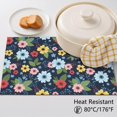 thumbnail image 5 of Placemat, Pioneer Flower Floral Print Pattern Place Mats Table Mat Set Of 2, PVC Washable Placemats for Party Kitchen Dining Decoration, 18x12 Inch, Fade Resistant, 5 of 6