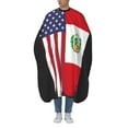thumbnail image 2 of United States And Peru Flags Salon Barber Cape - Professional Hairdressing Waterproof Hair Cutting Cape With Adjustable Snap Closure-Haircut Apron For Hair Stylist And Home Use-55''X66'', 2 of 5