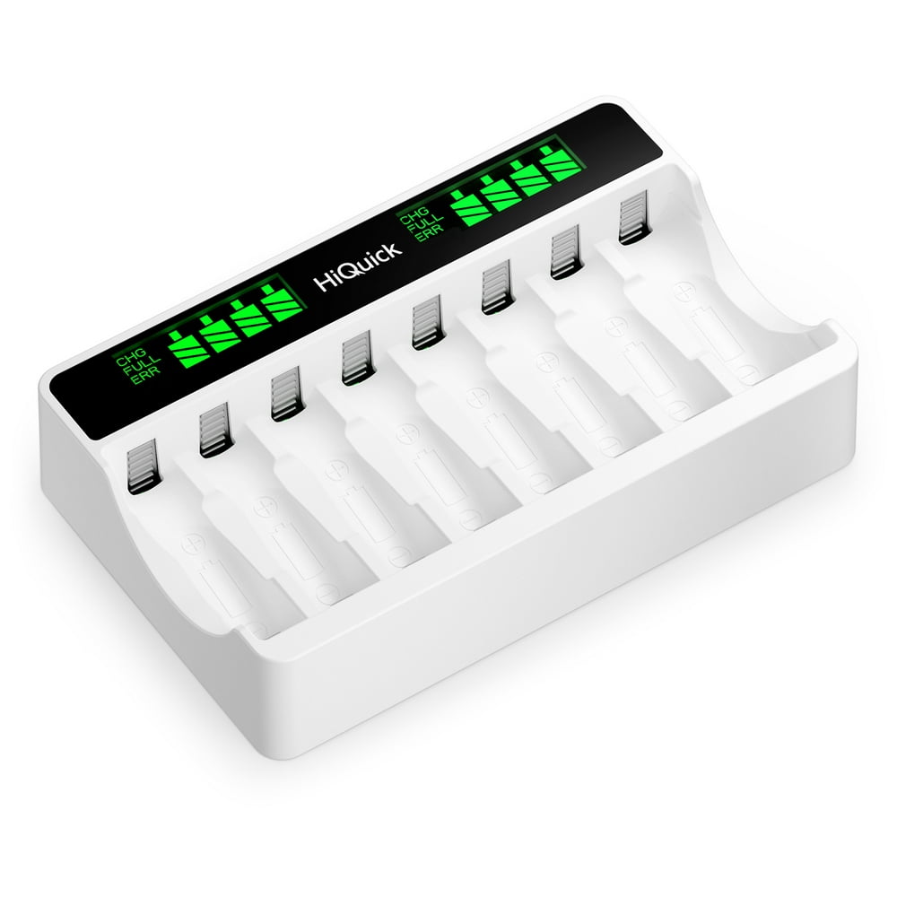 Hiquick Aaa Aa Battery Charger 8 Bay Independent Lcd Usb Ports Charger