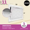 thumbnail image 2 of Simply Filters 18x25x1 MERV 11, MPR 1000, AC Furnace HVAC Air Filter (8 Pack), 2 of 8