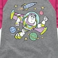 thumbnail image 3 of Disney - Buzz Space Collage - Toddler & Youth Girls Raglan Graphic T-Shirt, 3 of 5