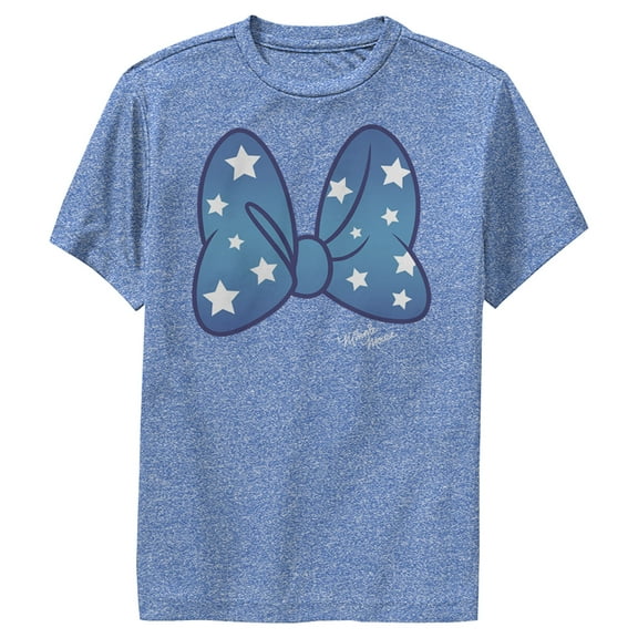 Boy's Mickey & Friends Minnie Mouse Starry Bow Performance Graphic Tee Royal Blue Heather Medium