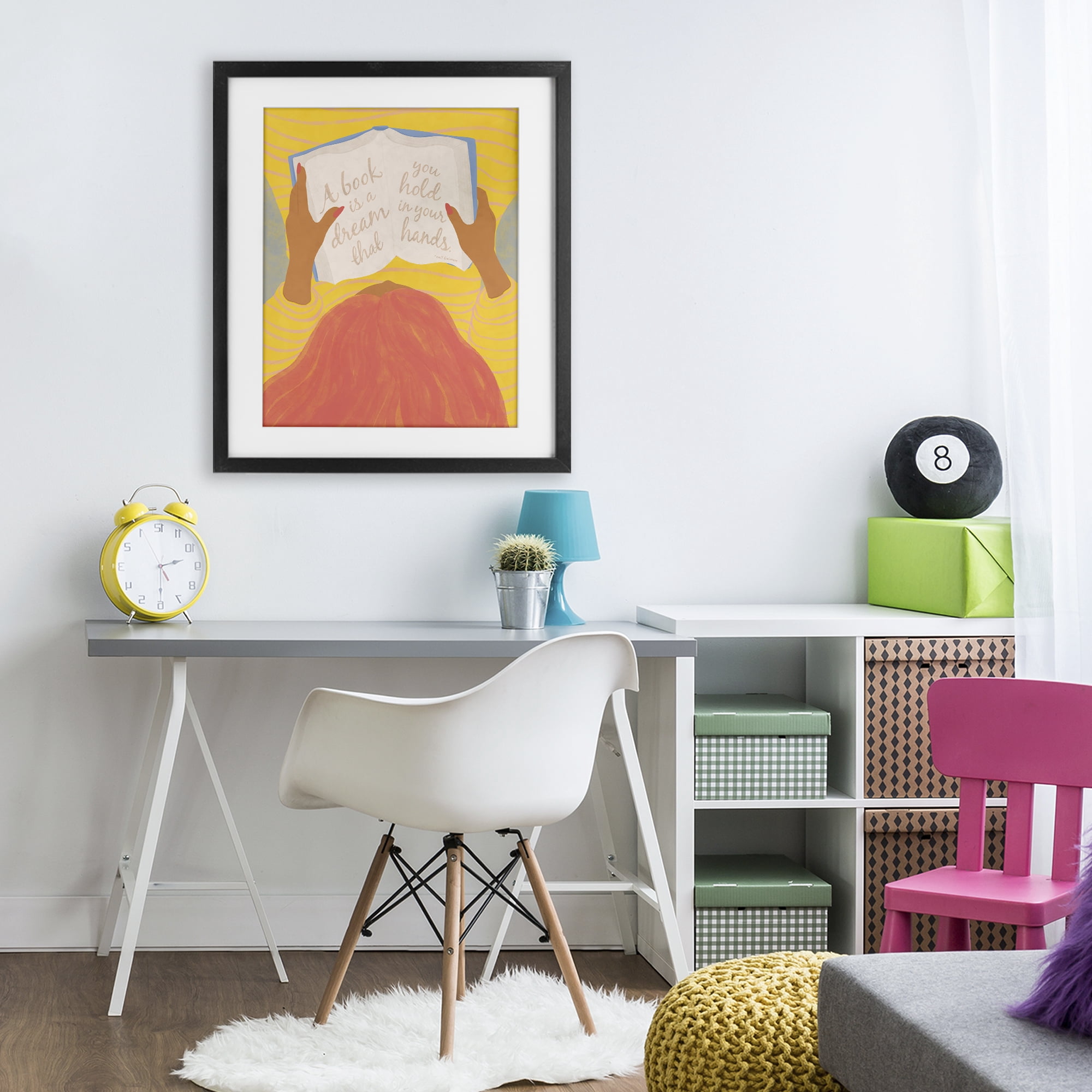 Stupell Industries A Book Is A Dream Black Framed Print Under Glass, design by Kristina Hultkrantz