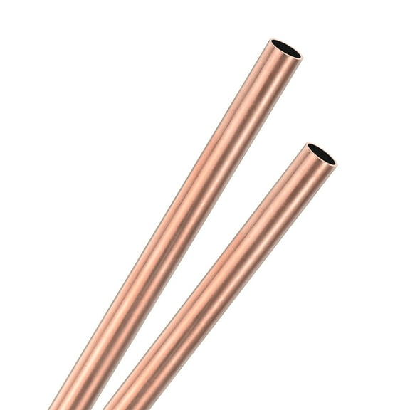 Uxcell 2-Pack Copper Round Tube, 6mm OD 0.2mm Thick 300mm Length Straight Pipe Tubing
