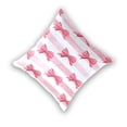 thumbnail image 2 of Horizontal Pink Stripes Bows Watercolor Throw Pillow Covers Pillowcases 18 x 18 Inch Home Decor 2 Packs for Bedroom Sofa, 2 of 6