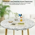 thumbnail image 4 of Indoor Outdoor Patio  Fitted Vinyl Tablecloth Flannel Backing Elastic Edge Waterproof Plastic Table Cover Sunflowers Pattern for 6-Seat Table of 45-56’’ Diameter, 4 of 10