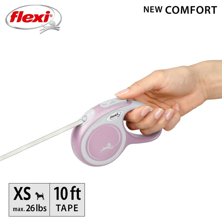 Flexi New Comfort Extra-Small Retractable Dog Leash, 10 ft, Pink photo 4