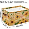 thumbnail image 4 of FREEAMG Sunflower Large Square Storage Basket Bin with Handles 1PCS, Foldable Multi Functional Closet Storage Box Shelf Basket for Storing Toys, Books and Clothes, 4 of 7