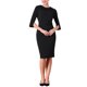 thumbnail image 1 of Vestido lápiz vintage de media manga con cinturón para mujer INSPIRE CHIC, color negro, talla XL, 1 of 5