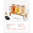 thumbnail image 6 of KFFKFF Clear Glass Beverage Dispenser with Wood Lid and Stand, Stainless Steel Spigot，3 Pack 1 Gallon, 6 of 9