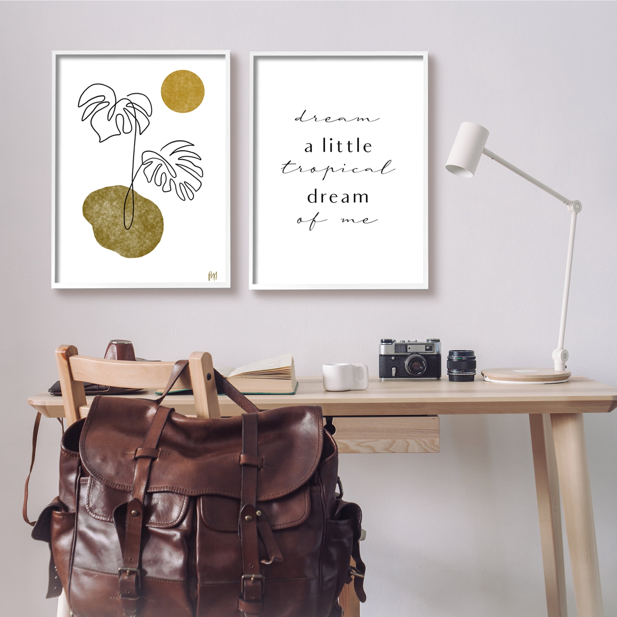 Stupell Indtries Dream Tropical Dream of Me Phrase Abstract Monstera,24 x 30,Design by Birch&Ink
