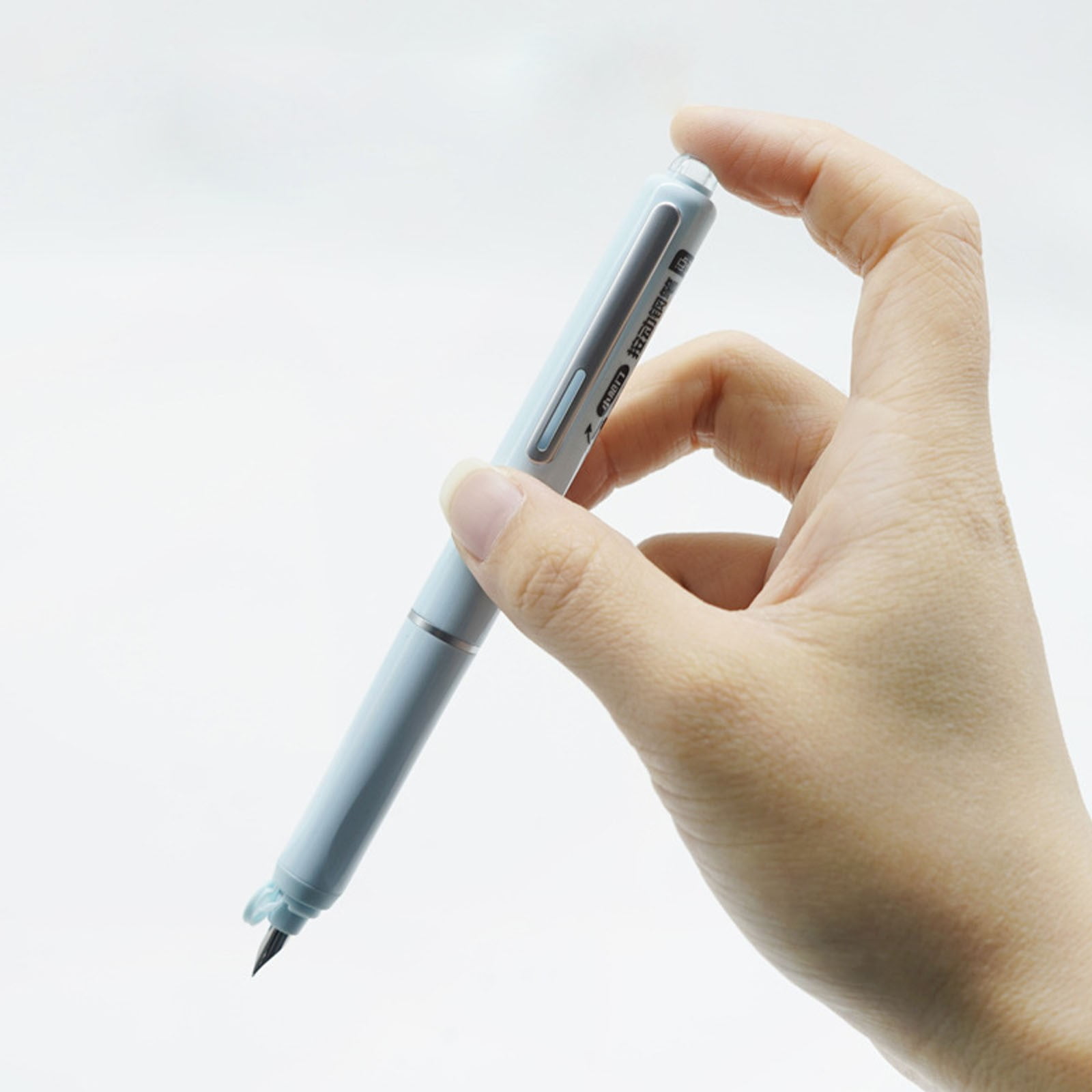 Retractable Fountain Pen 0.015 Inch Nib Transparent Barrel Smooth Writing Pen with Ergonomic Grip Refillable Ink Cartridges for Work Note Taking