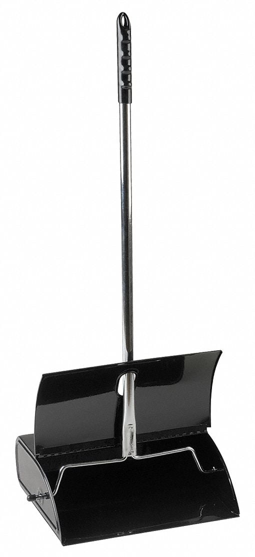 Tough Guy Long Handled Dust Pan,Black,Metal  5W640