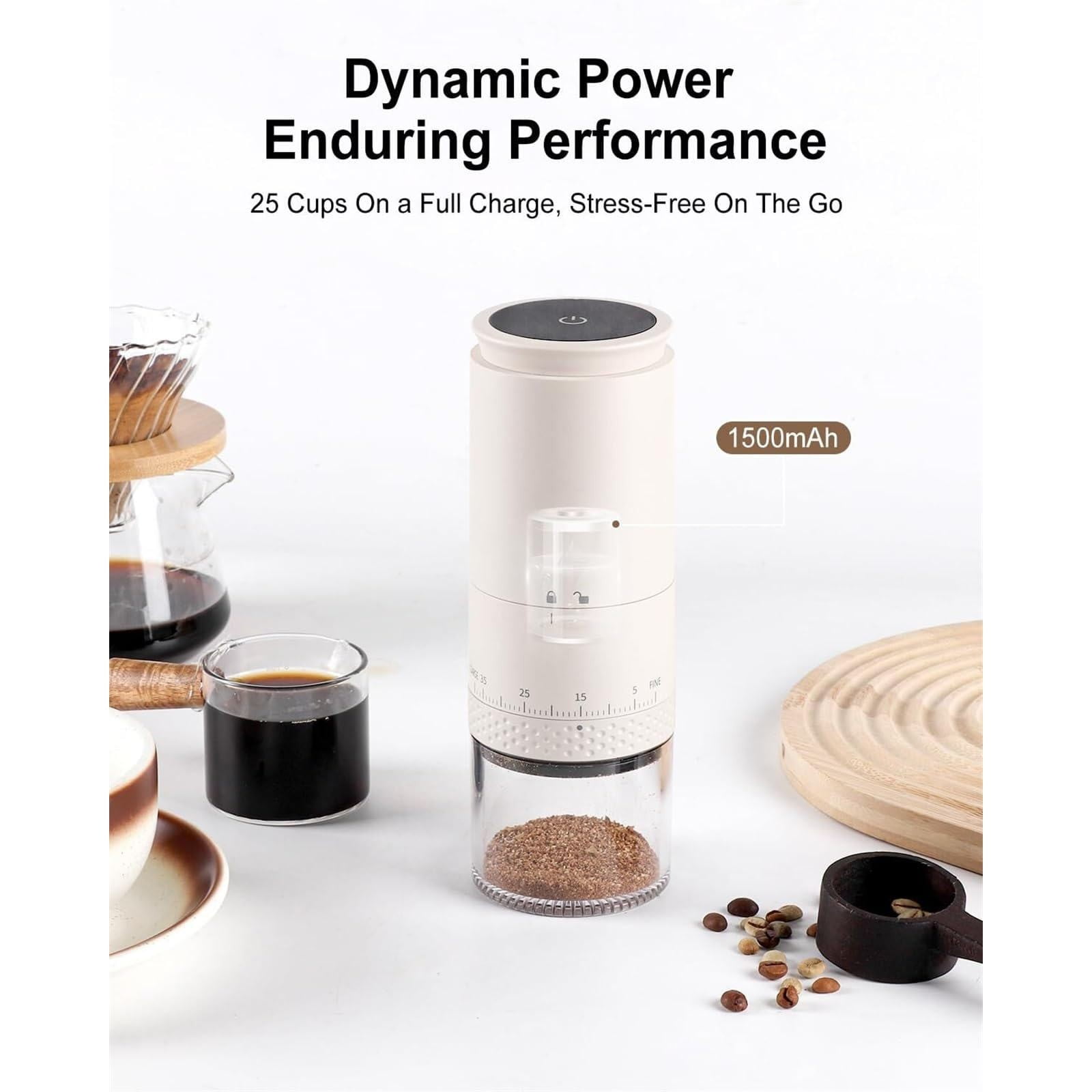 Moulin à Café Électrique Avec Meule En Céramique Portable Rechargeable,Rugosité Réglable