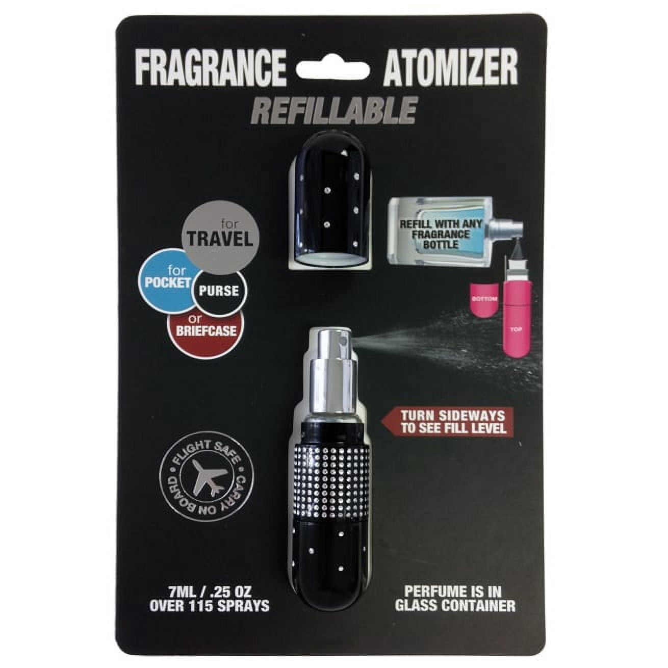 F.E. Distributors Refillable smell Deluxe Crystal Sexy Pink 0.23-ounce Atomizer - .25 oz