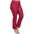 thumbnail image 3 of Women's Classic Solid Straight Leg Jeggings-Plus Size, Burgundy, 3XL, 3 of 7