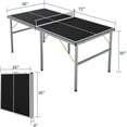 thumbnail image 2 of Portable Table Tennis Table - 6 x 3 FT Indoor Outdoor Ping Pong Set with Net Two Paddles and Three Balls, 2 of 7