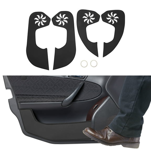 Unique Bargains Leather Car Door Anti Kick Pad Sticker for Jeep Compass 2017 Door Side Edge Guard Protector Interior Accessories Black 1 Set