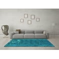 thumbnail image 3 of Ahgly Company Indoor Round Persian Turquoise Blue Bohemian Area Rugs, 6' Round, 3 of 4