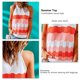 thumbnail image 5 of Camisetas sin mangas con cuello halter, chaleco de verano, camiseta elegante con bloques de color para mujer, 5 of 6
