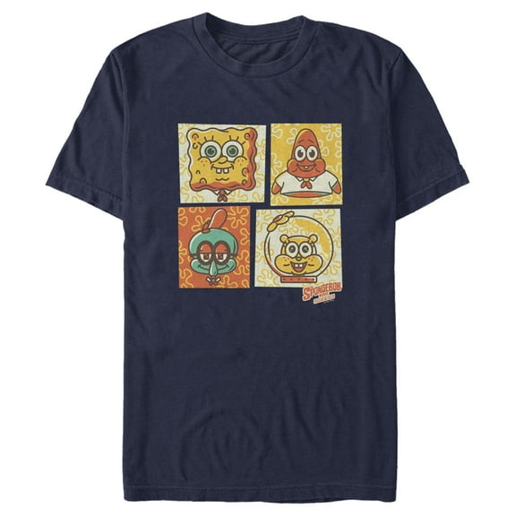 Men's SpongeBob SquarePants Sponge on the Run Camper Panels  Graphic Tee Navy Blue X Large