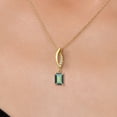 thumbnail image 3 of Gem Stone King 14K Yellow Gold Green Mystic Topaz and Lab Grown Diamond Pendant Necklace for Women | 1.03 Cttw | Gemstone November Birthstone | Octagon 7X5MM | With 18 inch Chain, 3 of 6