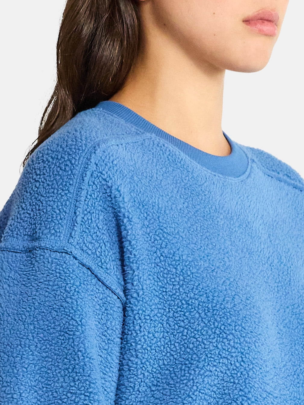 Time and Tru Women's Reverse Fleece Pullover Sweatshirt, XS-XXXL