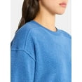 thumbnail image 4 of Time and Tru Women's Reverse Fleece Pullover Sweatshirt, XS-XXXL, 4 of 5