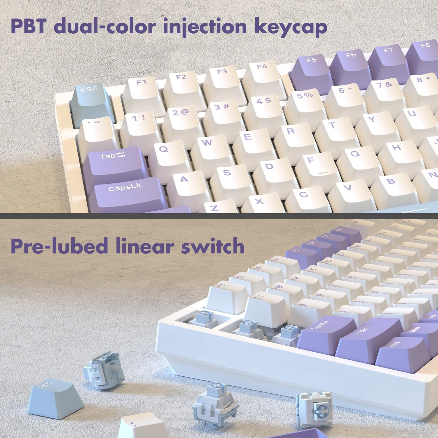 AJAZZ AK820 Mechanical Keyboard with CNC Knob Control, 75% ANSI Layout, 81Keys Gasket Mount Wired Gaming Keyboard, 5 Sound Absorbing Foam Hot-swap for PC, MAC