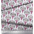thumbnail image 3 of Soimoi Modal Satin Fabric Moroccan Damask Print Fabric by Yard 42 Inch Wide, 3 of 3