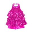 thumbnail image 5 of vastwit Kids Girls Sequins Jazz Latin Leotard Halter Tassel Dance Dress Modern Ballet Dancewear Rose 10, 5 of 7