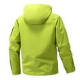 thumbnail image 4 of PiGOGI Men's Solid Color Waterproof Hooded Jacket Long Sleeve Workwear with Multiple Pockets for All Seasons Green XXL, 4 of 9