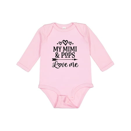 

Inktastic Mimi and Pops Love Me Gift Baby Girl Long Sleeve Bodysuit
