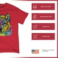 thumbnail image 4 of Tee Hunt Stare of The Wolf T-Shirt Dean Russo Colorful Neon Animal Men's Tee, Red, 5X-Large, 4 of 5