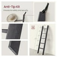 thumbnail image 2 of LEDREM 5-Tier Decorative Blanket Ladder and Ladder Shelf, Rustic Farmhouse Leaning Rack for Blankets, Towels, or Home Decor, Misty Gray, 2 of 7