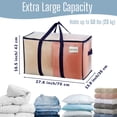 thumbnail image 7 of VENO 5 Pack XL Heavy Duty Foldable Dorm Closet Storage Bins W/Lids Packing Moving Storage Zipper Bag W/ Reinforced Structure Alternative to Moving Box (Clear), 7 of 7