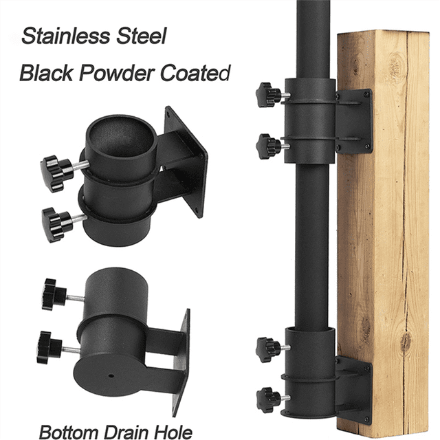 Support Robuste pour Parasol de Patio, Support de Parasol de Patio avec Pince, Support de Fixation pour Rampe de Terrasse, Montage sur Terrasse 2 Pcs