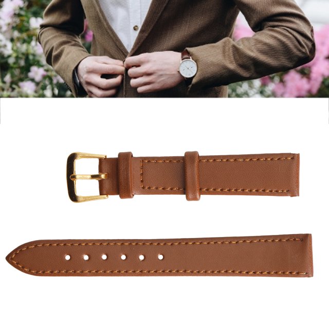 Correa de Reloj Con Hebilla Universal Marrón, Correa de Repuesto de Cuero Pu Con 6 Tamamosos para Relajeros y Reparadores Correa de Relaj Con Hebilla Correa de Relaj de Cuero