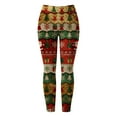 thumbnail image 4 of Puliio Christmas Leggings For Women Holiday Cozy Comfort Stretch Soft High Waist Leggings Winter Xmas Santa Printed Fashion Stretchy Thermal Running Gym Casual Fitness Pants,Red,XXL, 4 of 4