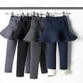 thumbnail image 4 of 12M-10T Little Girls Winter Warm Thicken Fleece Leggings Tights Skinny Pants, Uccdo Toddler Girl Solid Color Culottes Pantskirt Scooters, 4 of 7