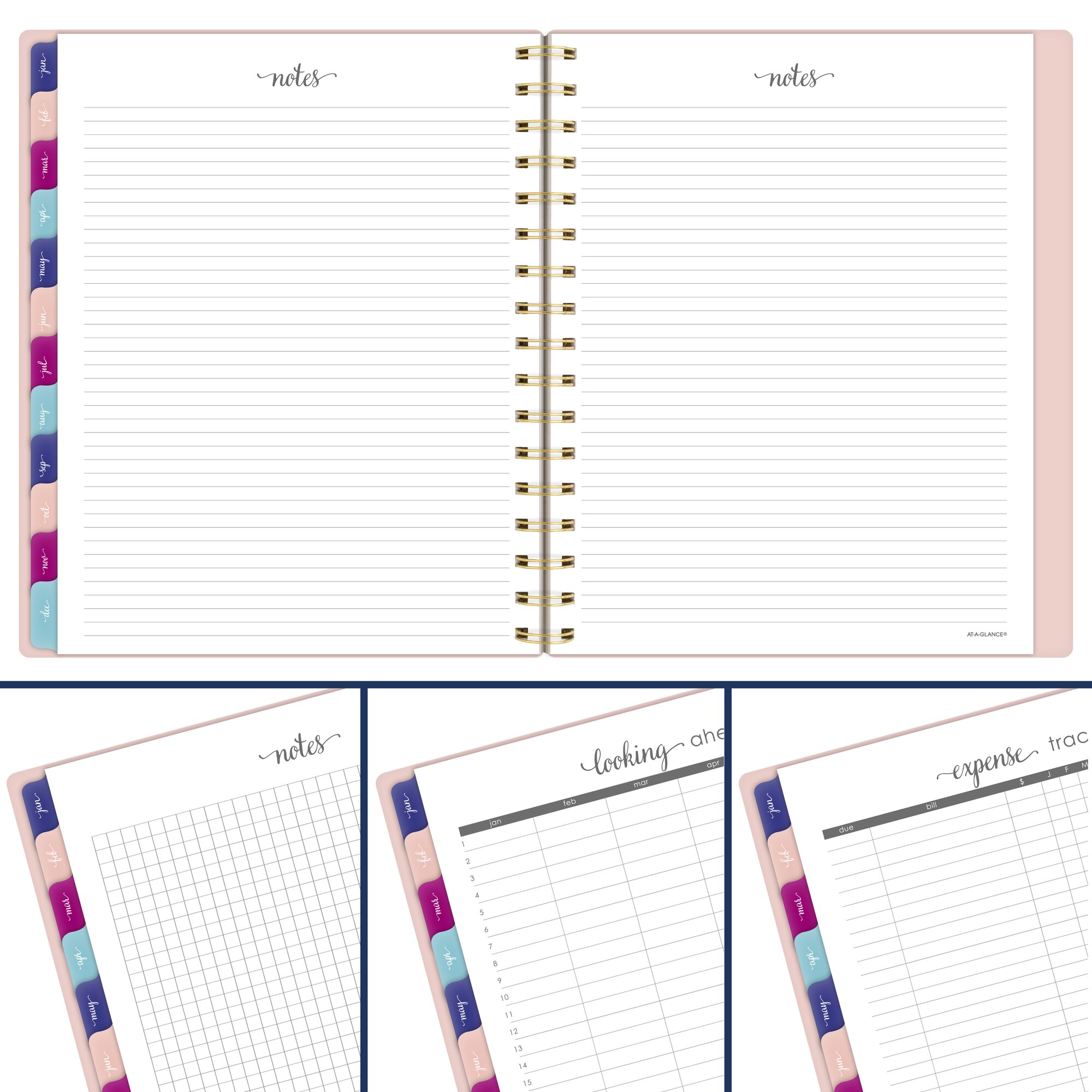AT-A-GLANCE Harmony 2026 Weekly Monthly Planner Sunset Coral Medium 7 x 8 34 -