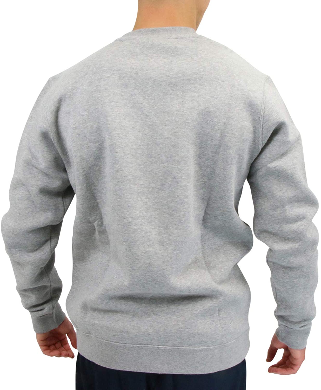 Nike Club Fleece Crew Neck Men's T-Shirt Grey Heather/White 804340-063 - image 3 of 5