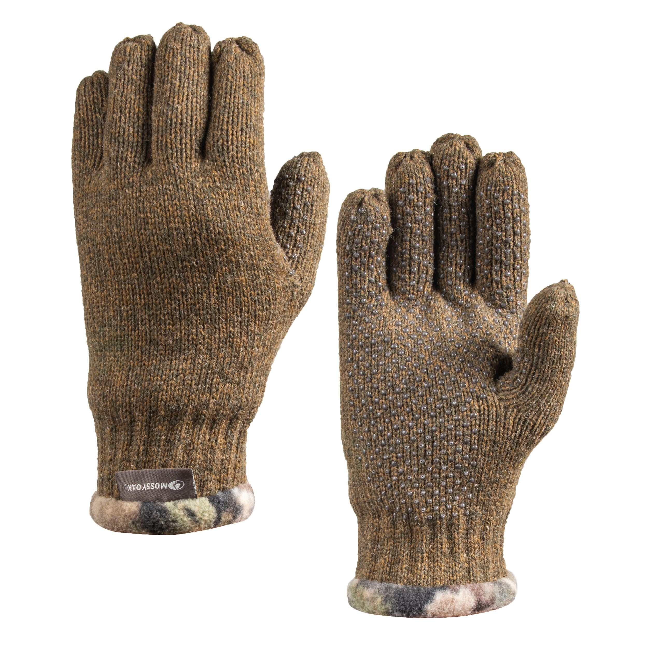 NEW Men *Medium**Large/XL* Mossy Oak Breakup Country Ragg Wool Gloves Brown Grip 