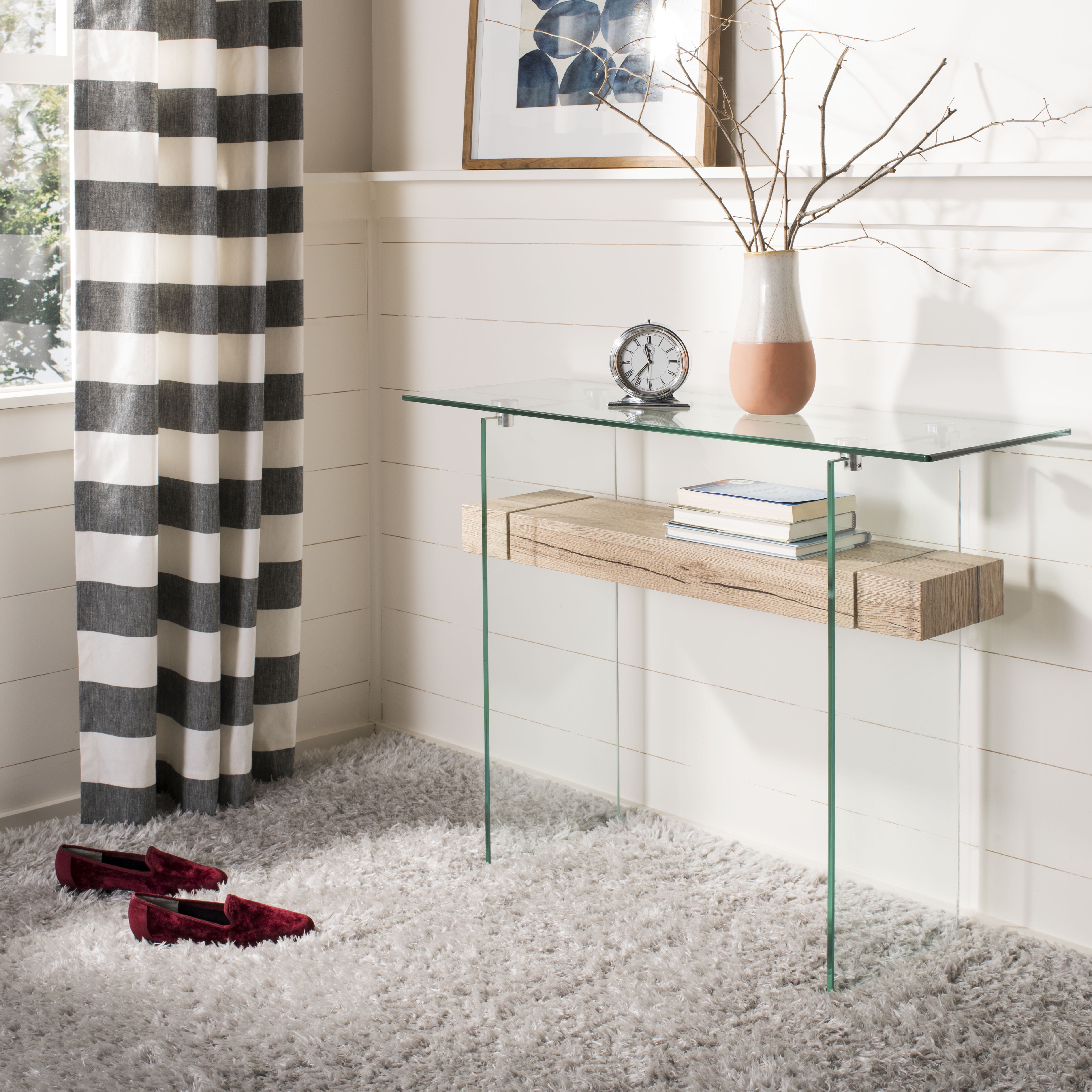 Safavieh Kayley Rectangular Modern Glass Console Table