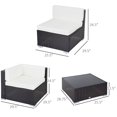 thumbnail image 2 of 7-Piece Cream White Rattan Wicker Patio Sofa Set with Coffee Table - Outdoor Sectional for Garden, Deck & Yard - Durable PE Rattan & Steel Frame, 2 of 7