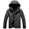 thumbnail image 2 of Sentmoon Men Winter Jacket Solid Color Long Sleeve Coat for Men Oversized Keep Warm Zipper Windbreaker Waterproof Hoodie Men with Pockets Fall Soft and Comfortable for Climbing and Hiking, 2 of 8